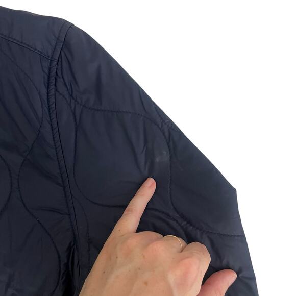 Michael Bastian Men’s Quilted Jacket Rain Snow Button Up Size Large in NAVY - Picture 4 of 7